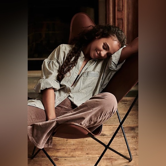 Free People| ‘Happy Hour’ Oxford Striped Button Down Shirt - Picture 7 of 12